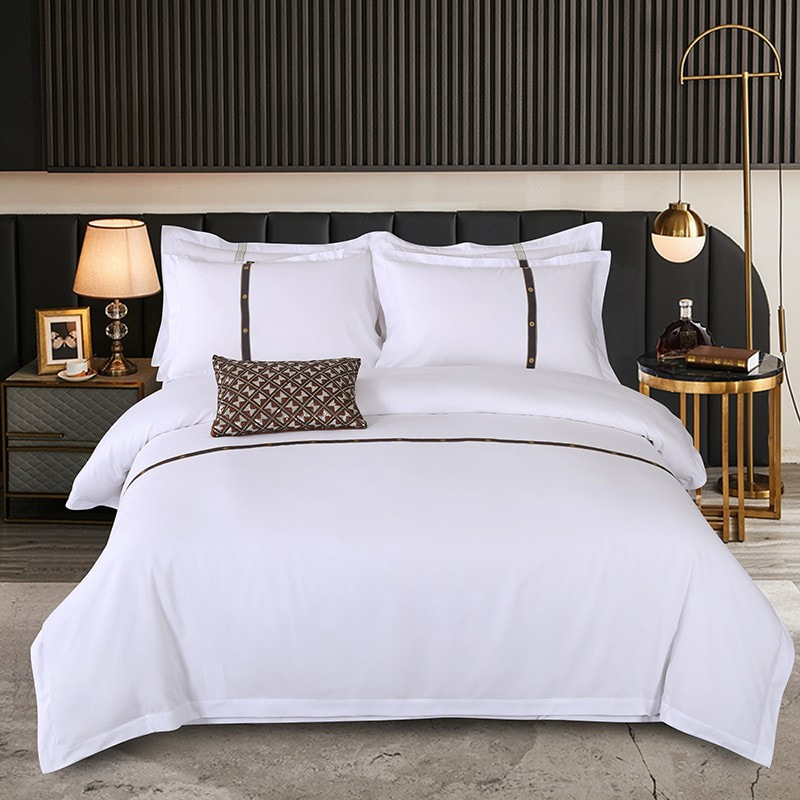 Conjunto de lençóis de linho de hotel sólido