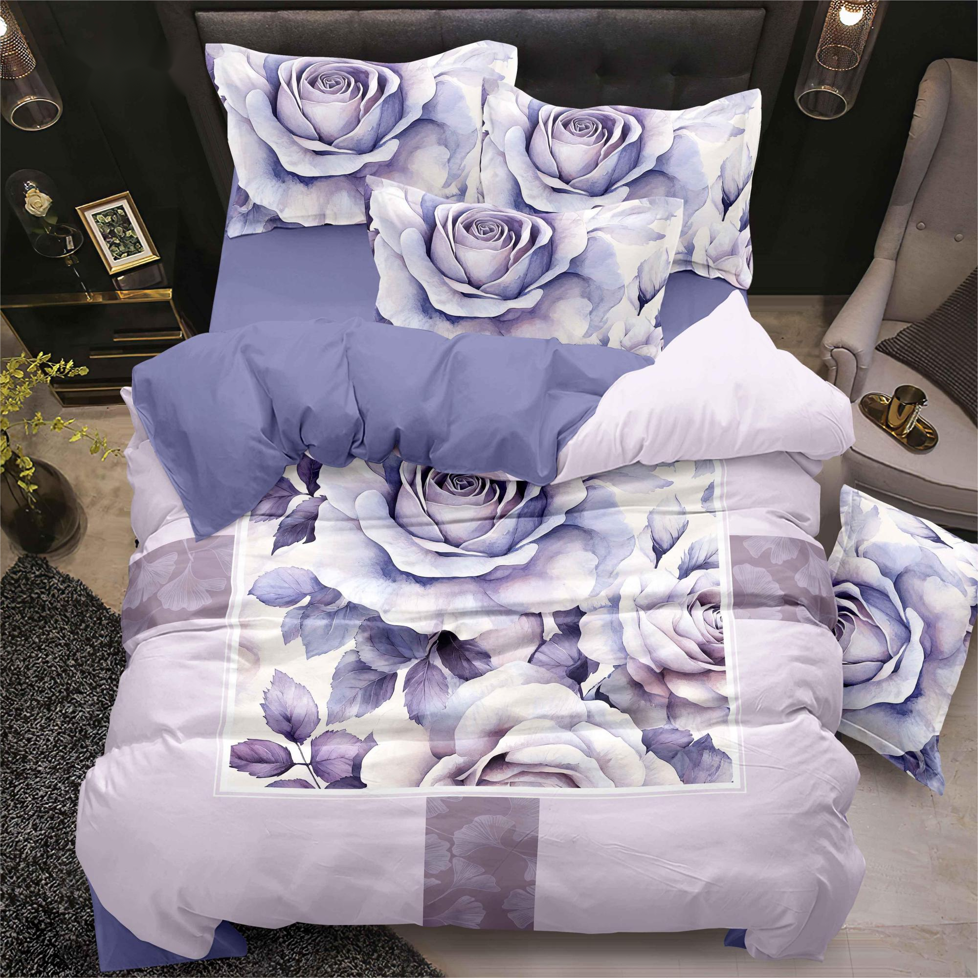 Flor de lençol de cama impresso digital Flor Soft Vibrant