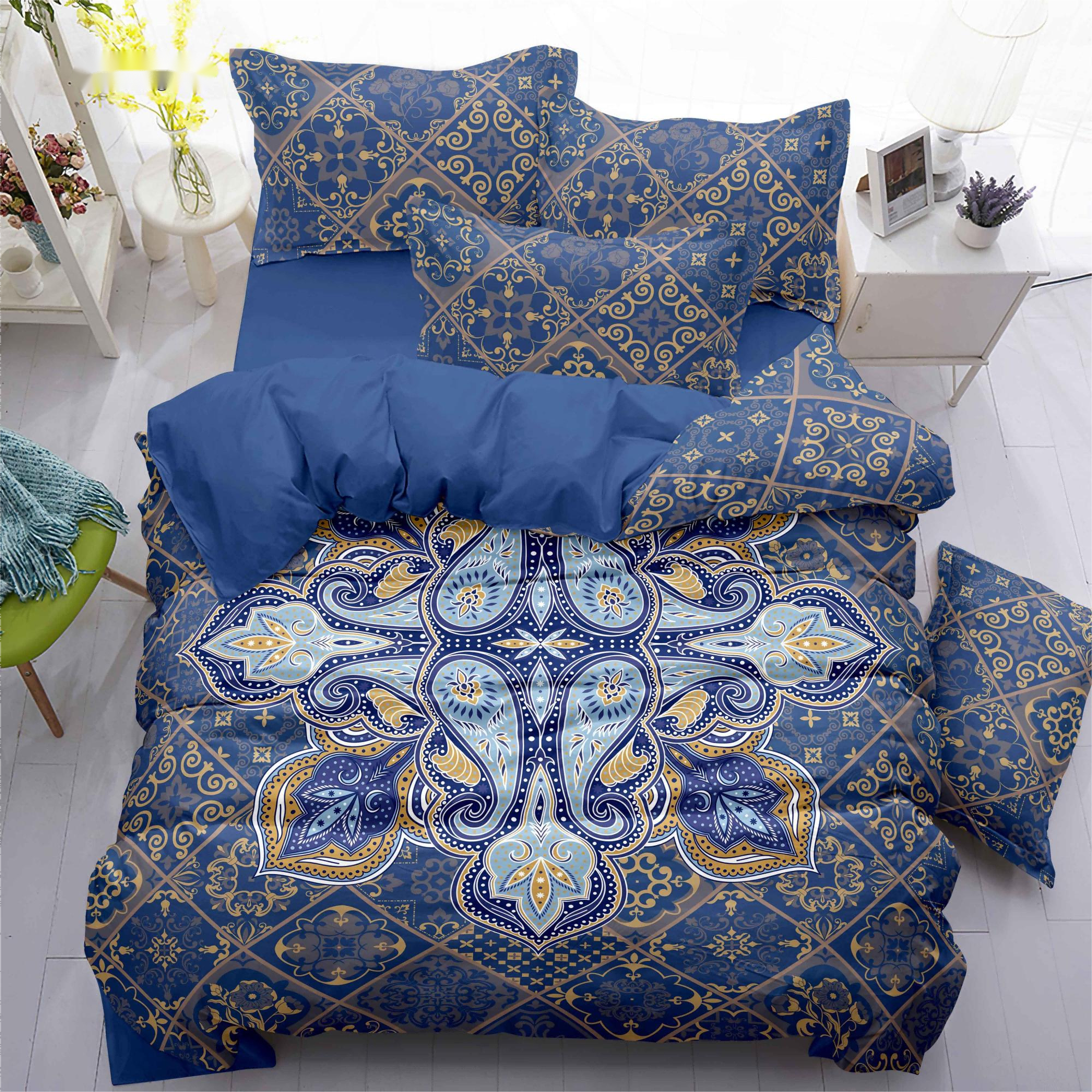 Campa de cama impressa digital Conjunto de flores respirável aconchegante