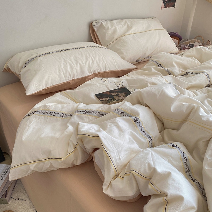 Licho de algodão puro conjunto de roupas de cama confortáveis macias