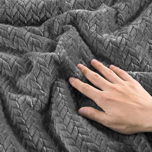 Conjunto de edredom de flanela de malha reversível e veludo – conjunto de cama de 3 peças com textura de folha 3D
