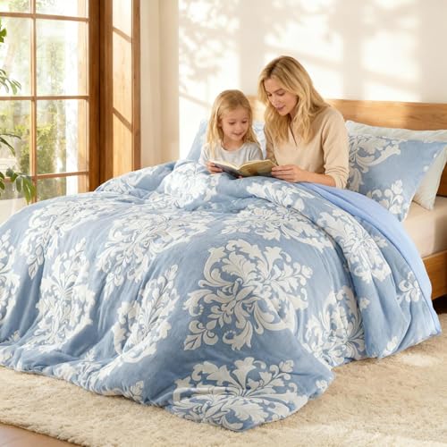 Edredom de inverno de flanela estampado Burnout, colcha de pelúcia boêmia com forro de microfibra ultramacio, roupa de cama quente para todas as estações