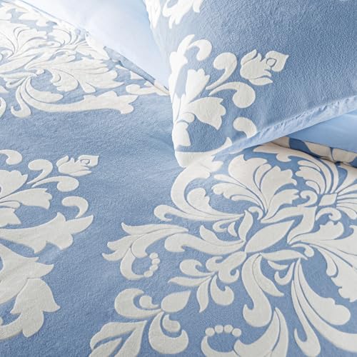 Edredom de inverno de flanela estampado Burnout, colcha de pelúcia boêmia com forro de microfibra ultramacio, roupa de cama quente para todas as estações