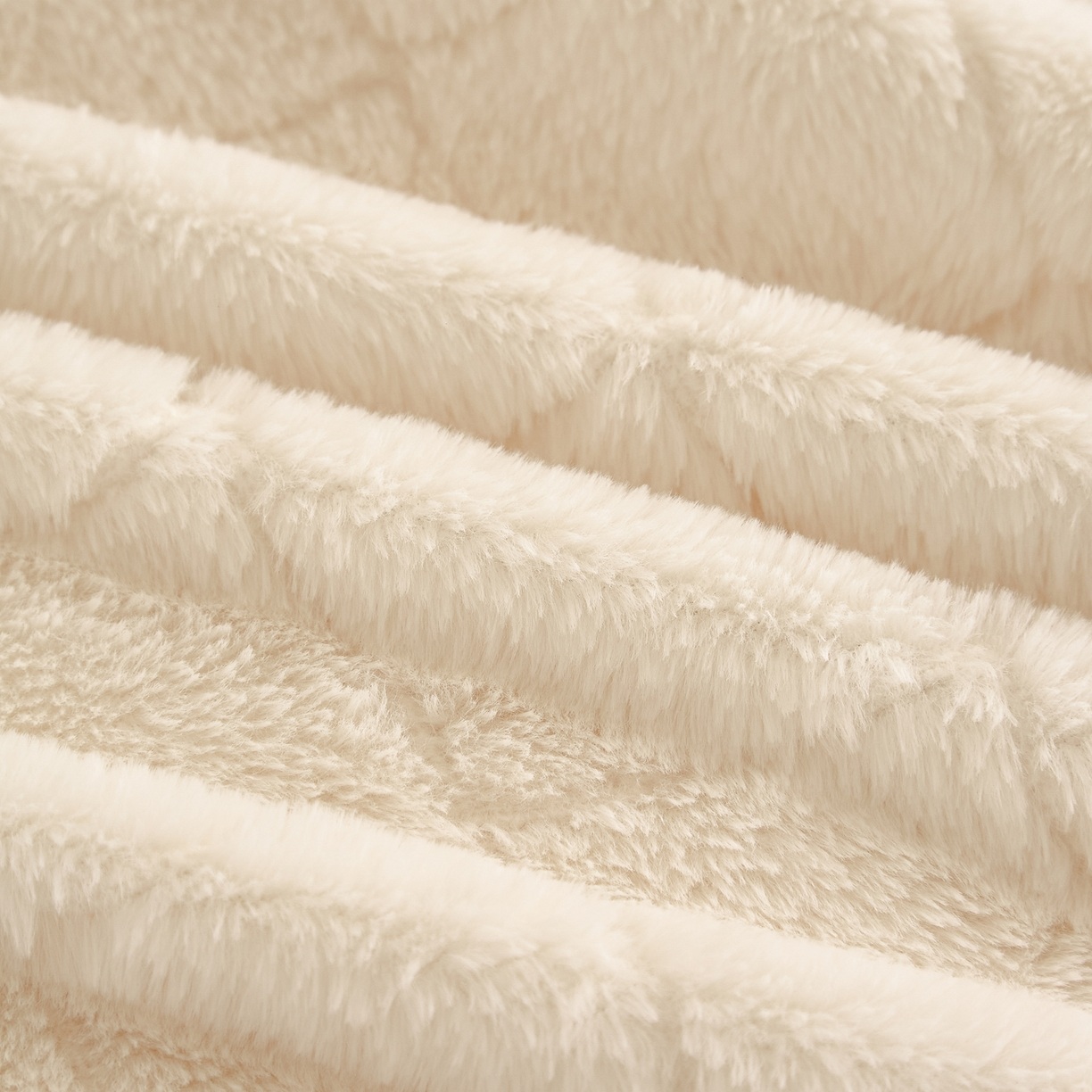 Conjunto de edredom xadrez de pele de coelho falsa e veludo de leite – conjunto de cama de 3 peças em jacquard macio